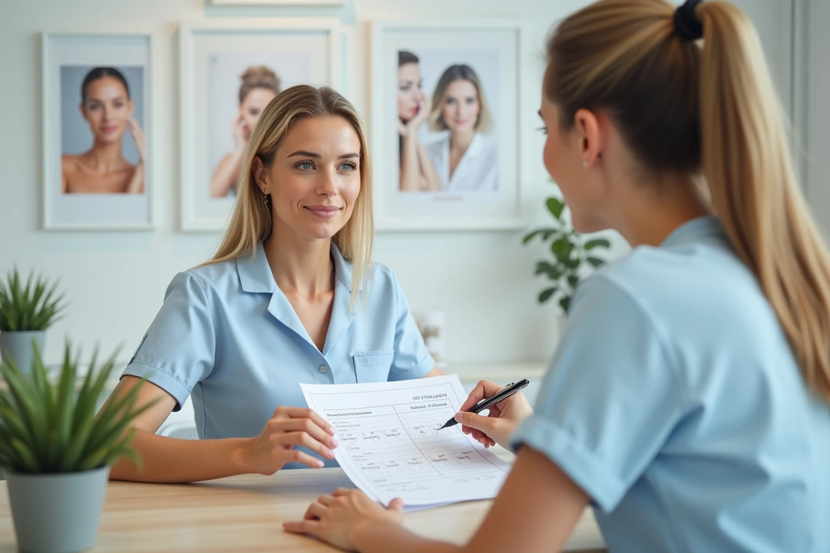 Consultation pour planifier des séances d'électrolyse après un traitement laser dans une clinique esthétique
