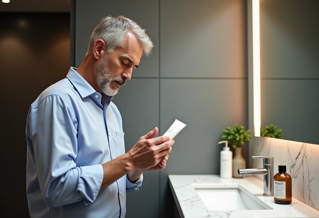 Homme lit la liste d