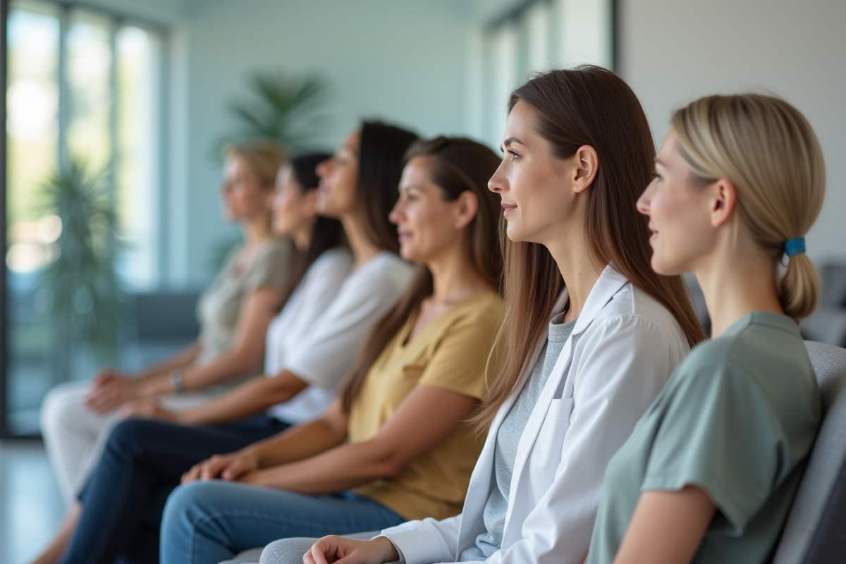 Groupe diversifié dans une salle d